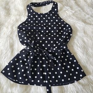 Express Black and White Polka Dot Halter Top Sz S